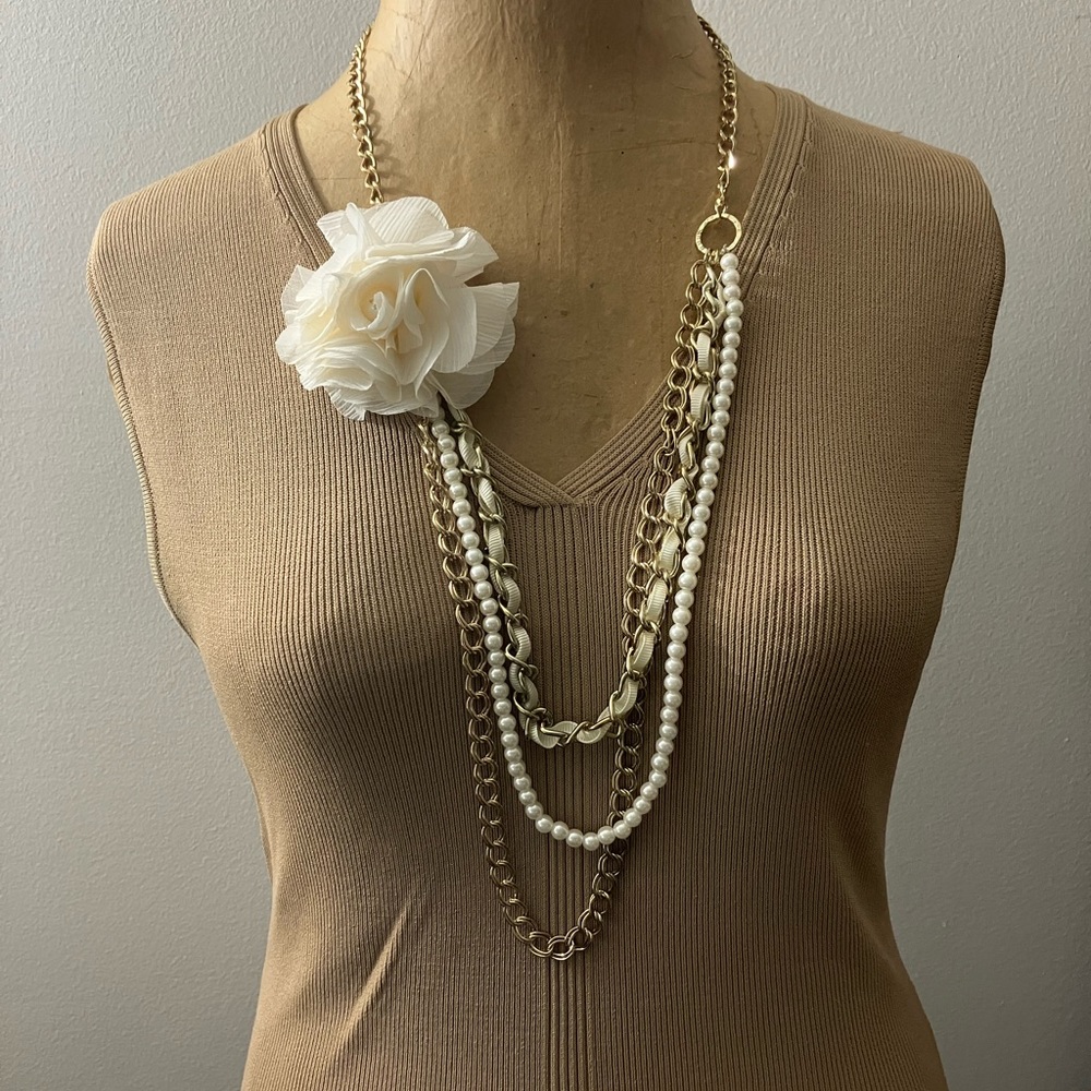 Multicolor Facetted Beads -Double Strands Necklace/Brooch